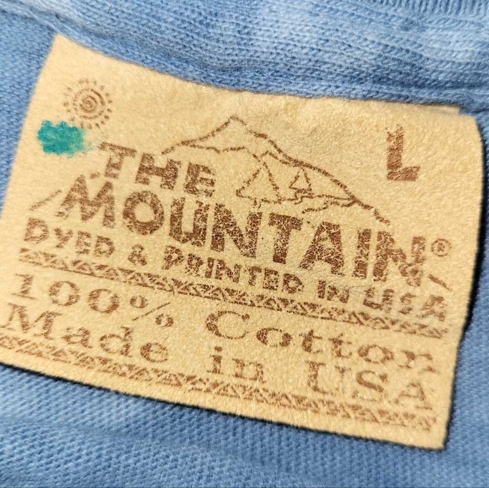 The Mountain Baby Seal T-shirt Kids‎ Size Large Blue Tie Dye Vintage 1999 - Picture 5 of 5